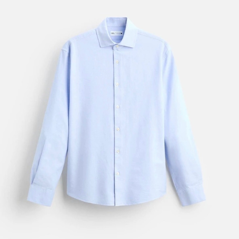Zara Blue Dress Shirt Classic Design